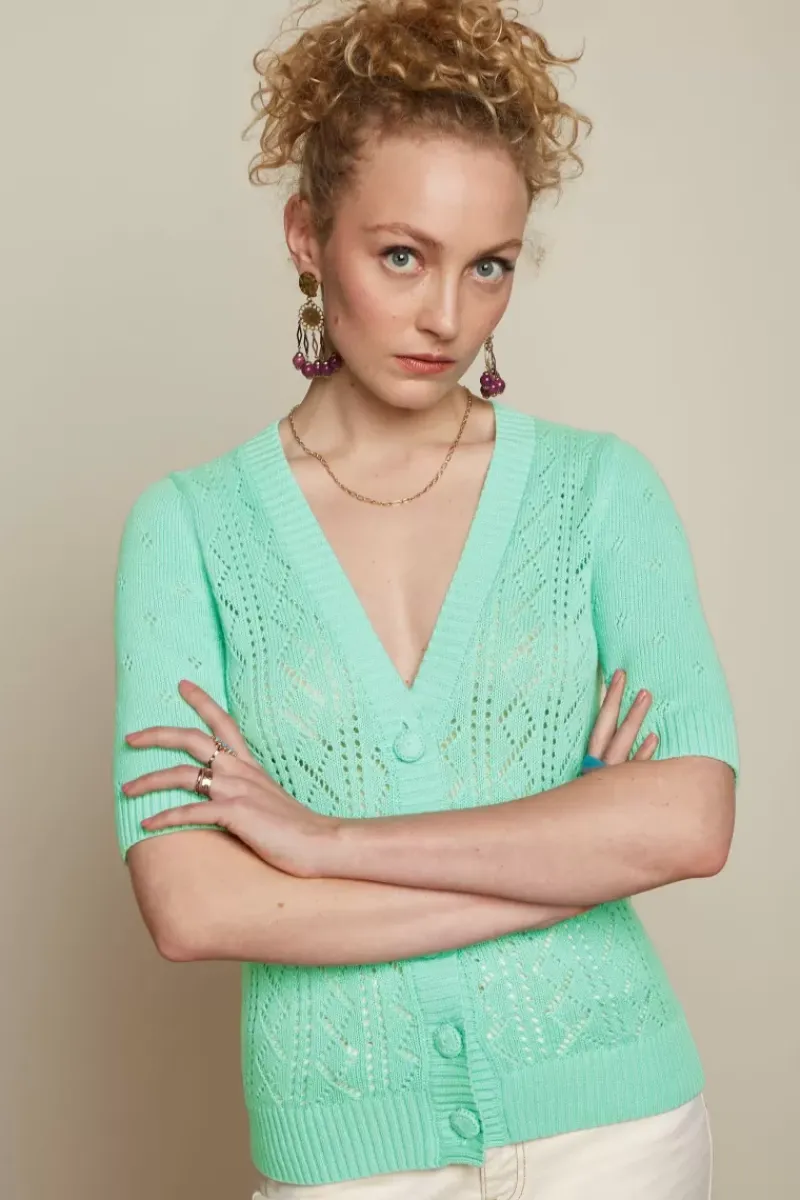 King Louie Vesten<Cardi V Top Maisel Yucca Green