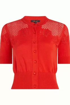 King Louie Vesten<Cardi Yoke Bonet Red