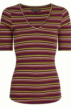 King Louie Tops & Shirts<Carice V Top Brunelli Stripe Rio Red