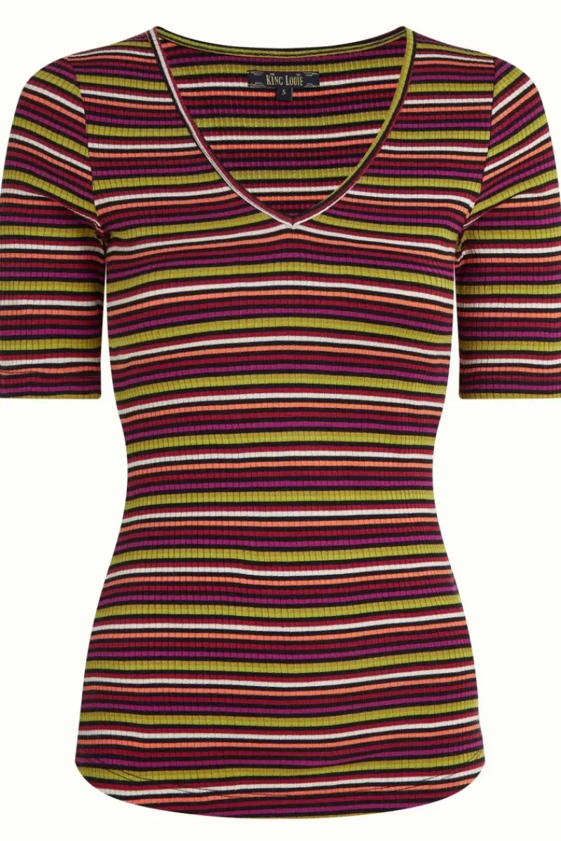 King Louie Tops & Shirts<Carice V Top Brunelli Stripe Rio Red