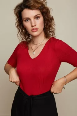 King Louie Tops & Shirts<Carice V Top Uni Rib Ruby Red