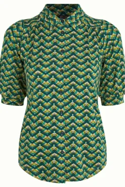 King Louie Blouses<Carina Blouse Brazza Jasper Green