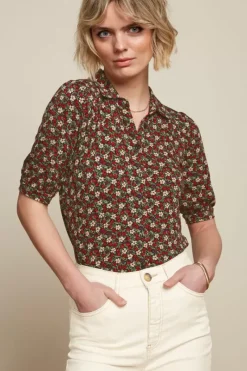 King Louie Blouses<Carina Blouse Caliente Fire Red