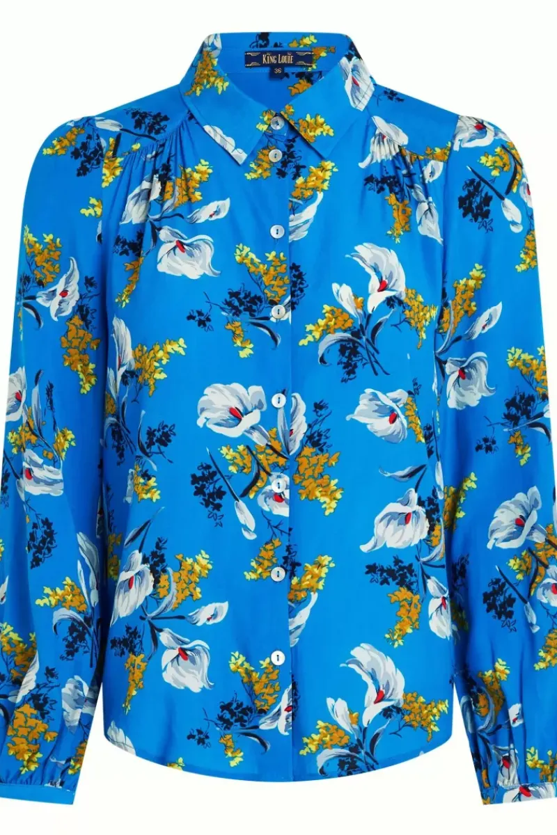 King Louie Blouses<Carina Blouse Cubanelle Madeira Blue
