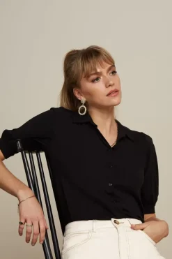 King Louie Blouses<Carina Blouse Ecovero Light Black