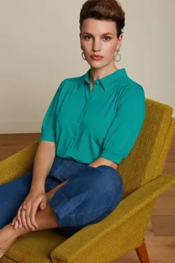 King Louie Blouses<Carina Blouse Ecovero Light Aqua Green