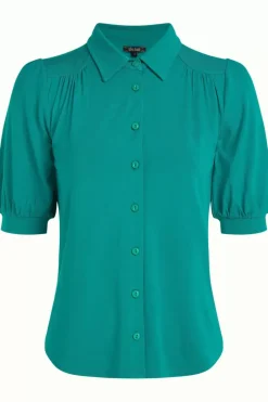 King Louie Blouses<Carina Blouse Ecovero Light Aqua Green