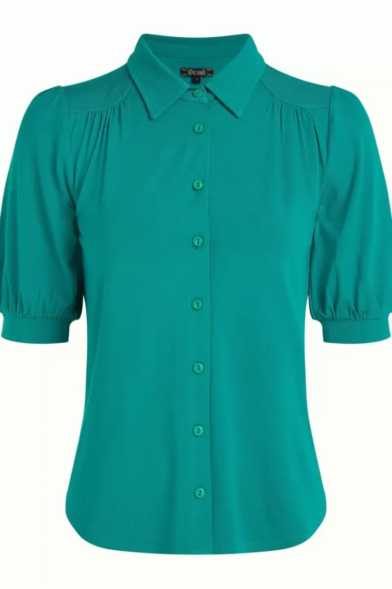 King Louie Blouses<Carina Blouse Ecovero Light Aqua Green