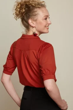 King Louie Blouses<Carina Blouse Ecovero Light Sienna Red