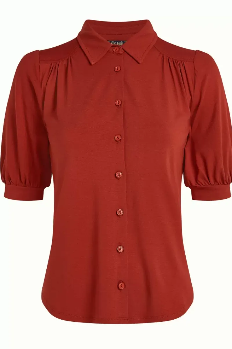 King Louie Blouses<Carina Blouse Ecovero Light Sienna Red