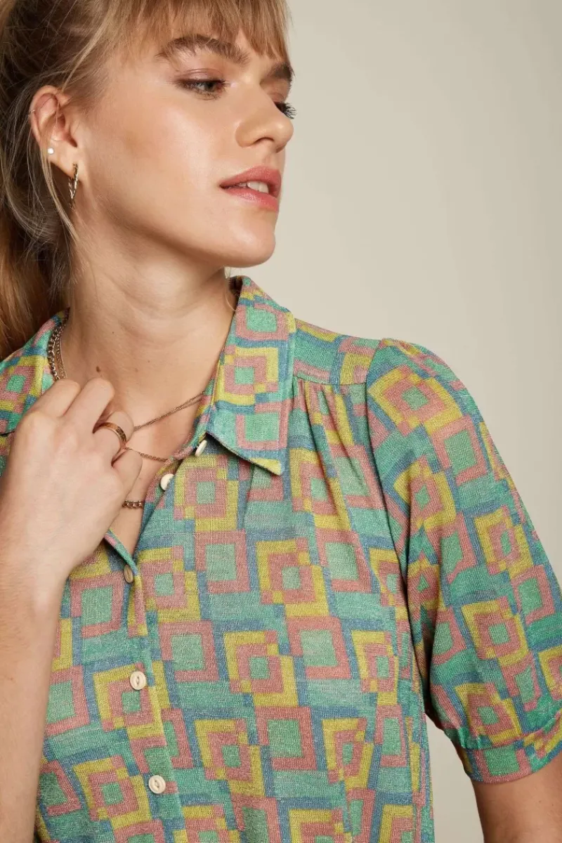 King Louie Blouses<Carina Blouse Limon Mint Green