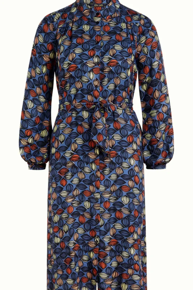 King Louie Jurken<Carina Dress La Rocca Tile Blue