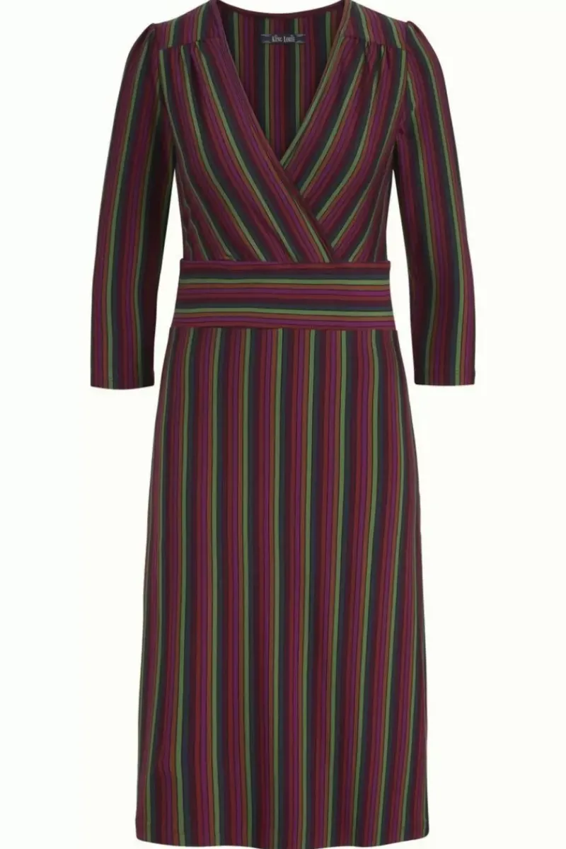 King Louie Jurken<Cecil Dress Prosecco Stripe Magenta Purple