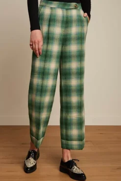 King Louie Broeken<Celia Pants Cruz Check Pine Green