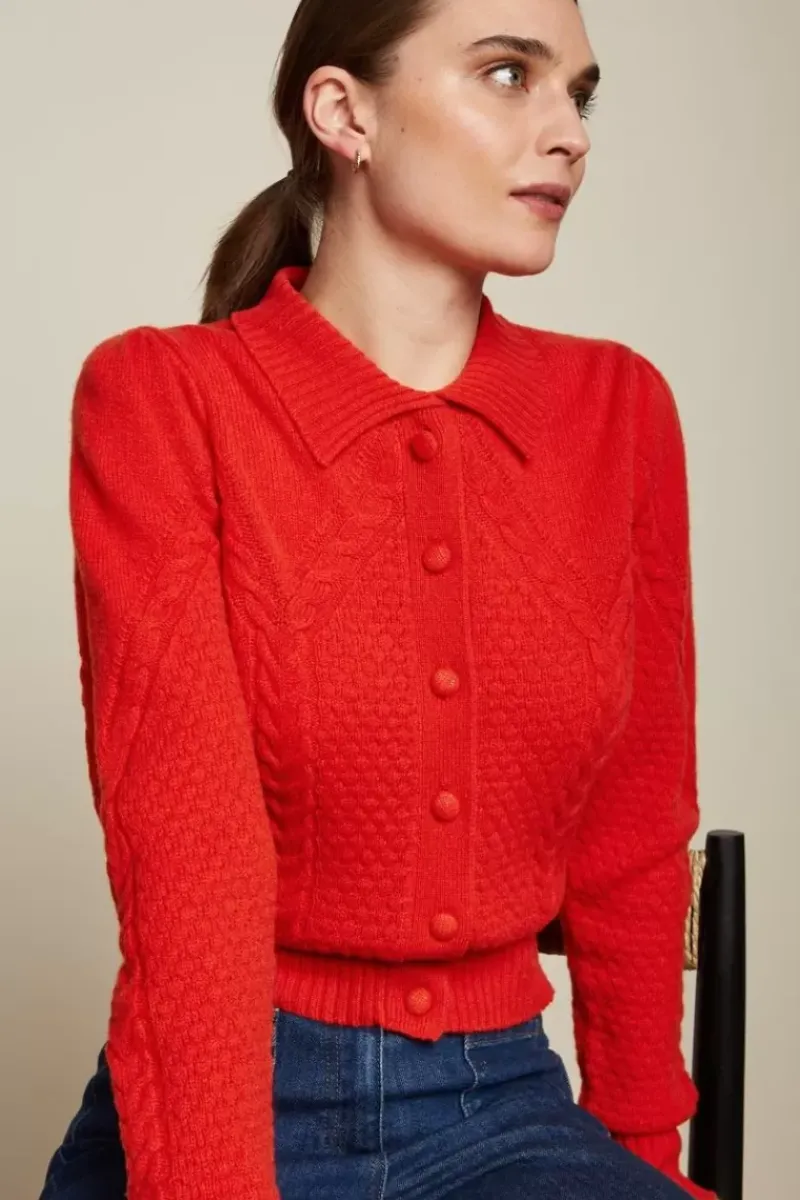 King Louie Vesten<Collar Cardigan Ornella Fiesta Red