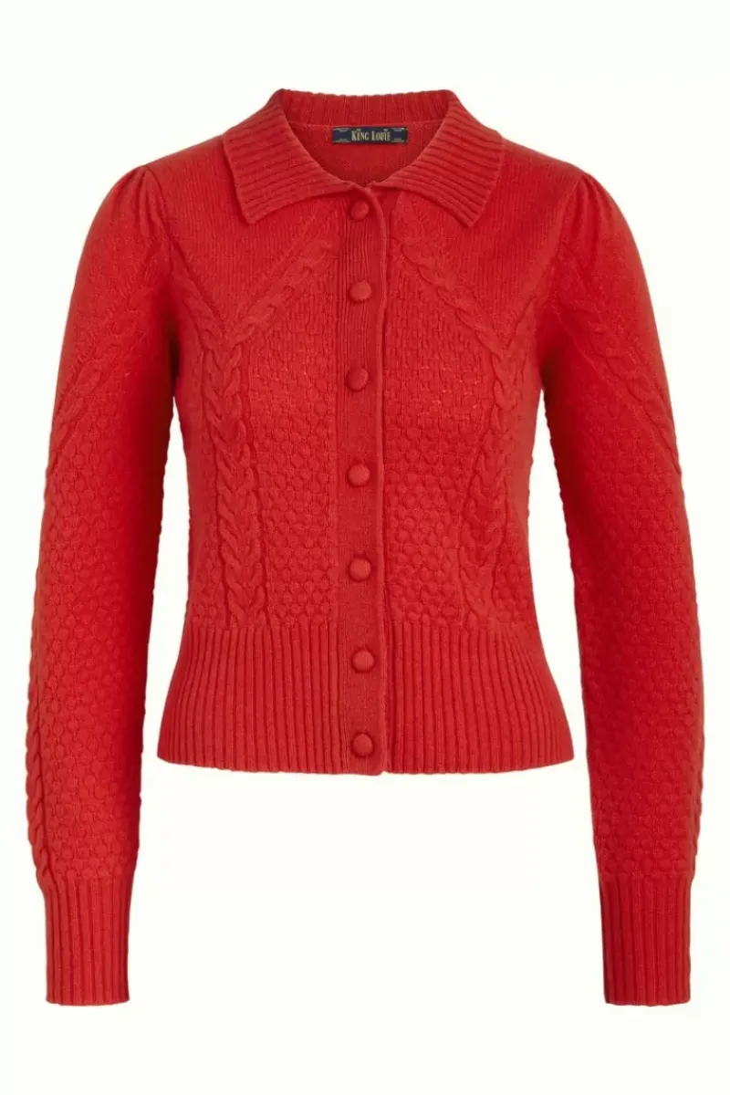 King Louie Vesten<Collar Cardigan Ornella Fiesta Red