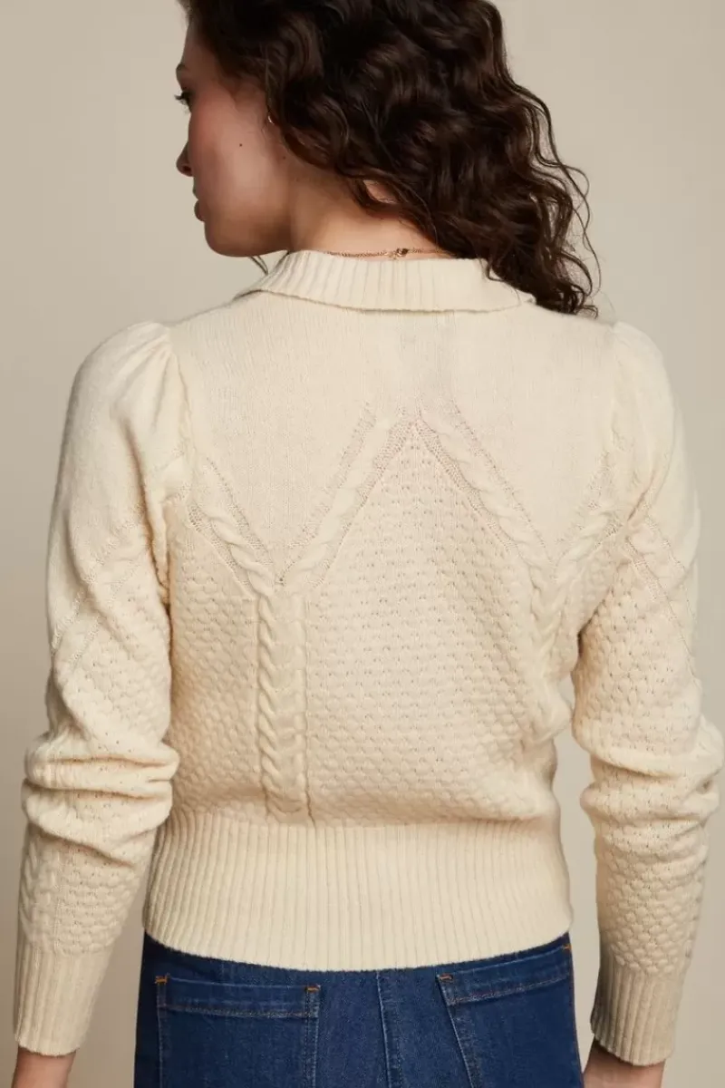 King Louie Vesten<Collar Cardigan Ornella Cream