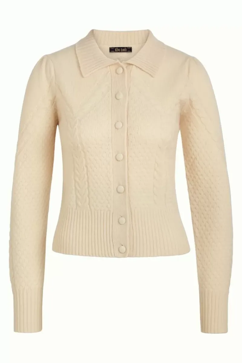 King Louie Vesten<Collar Cardigan Ornella Cream