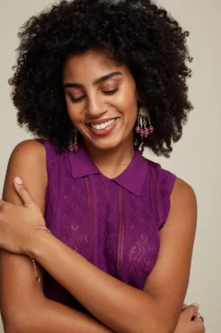 King Louie Tops & Shirts<Collar Top Herrero Sparkling Purple