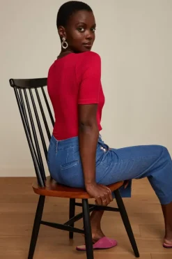 King Louie Tops & Shirts<Cross Top Uni Rib Ruby Red