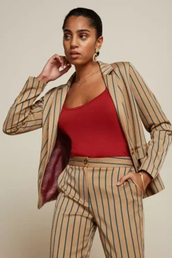 King Louie Jassen & Blazers<Daisy Blazer Cubano Stripe Latte