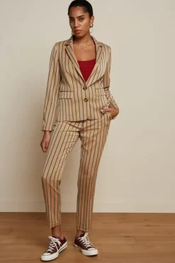 King Louie Jassen & Blazers<Daisy Blazer Cubano Stripe Latte