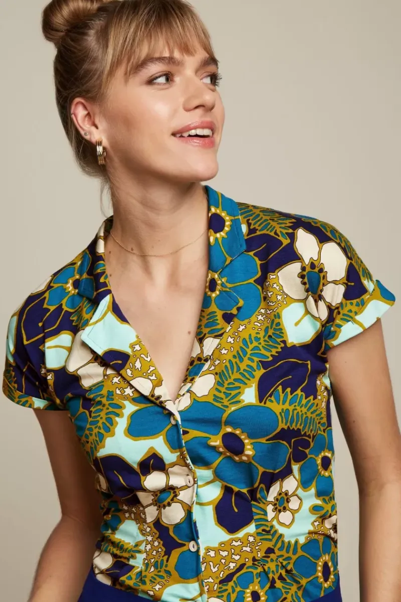 King Louie Blouses<Darcy Blouse Selena Deep Blue