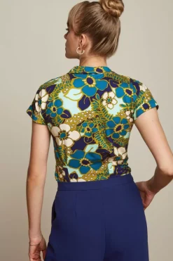 King Louie Blouses<Darcy Blouse Selena Deep Blue