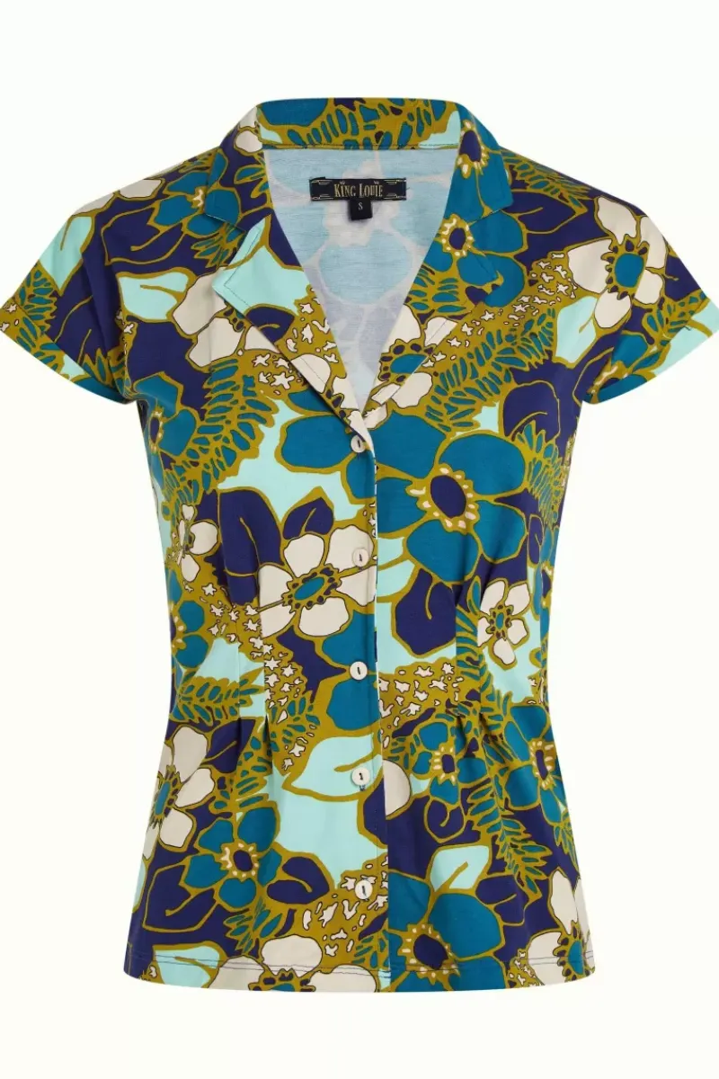 King Louie Blouses<Darcy Blouse Selena Deep Blue