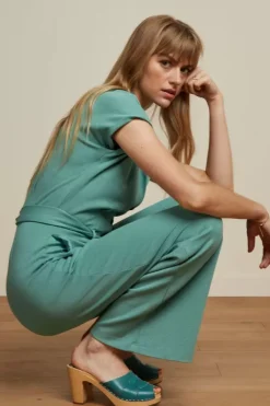King Louie Jumpsuits<Darcy Jumpsuit Milano Crepe Dusty Turquoise