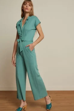 King Louie Jumpsuits<Darcy Jumpsuit Milano Crepe Dusty Turquoise