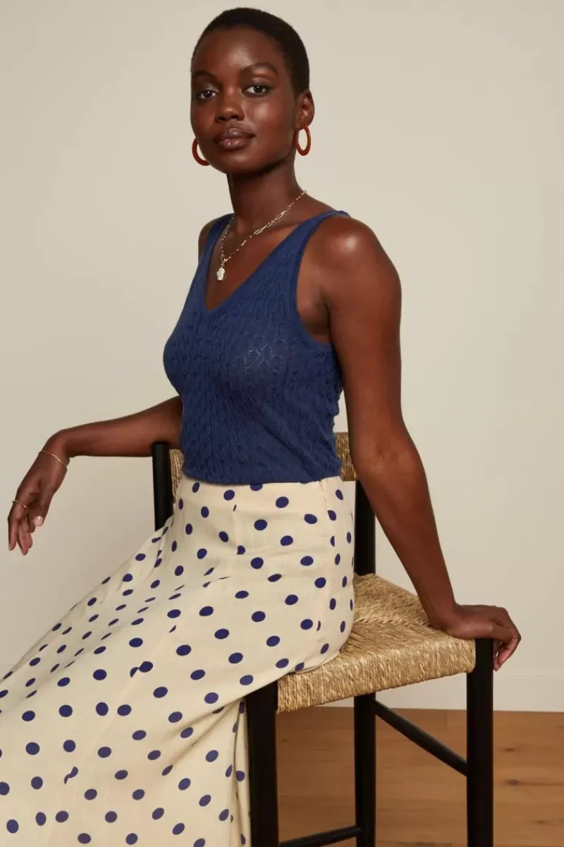 King Louie Tops & Shirts<Deep V Camisole Mateo Nuit Blue
