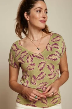 King Louie Tops & Shirts<Deep V Top Dominica Lentil Green
