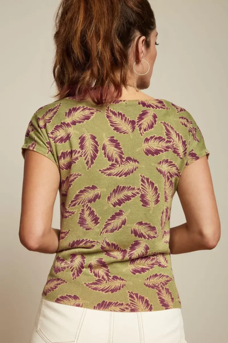 King Louie Tops & Shirts<Deep V Top Dominica Lentil Green