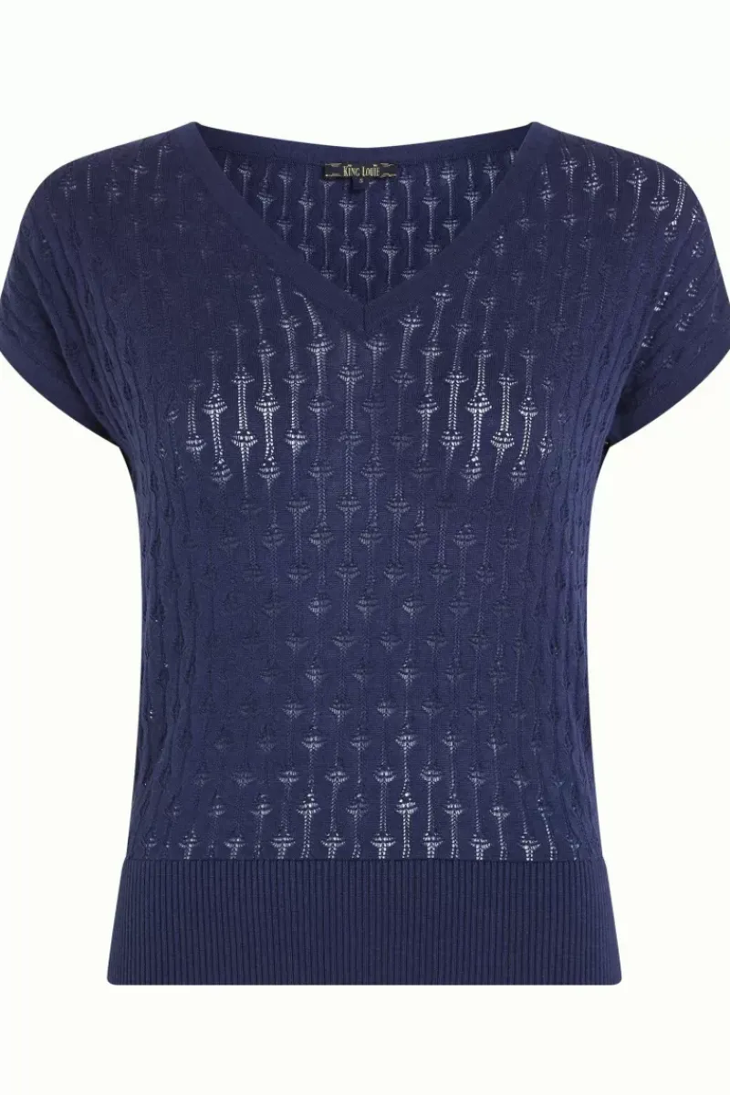 King Louie Tops & Shirts<Deep V Top Mateo Nuit Blue