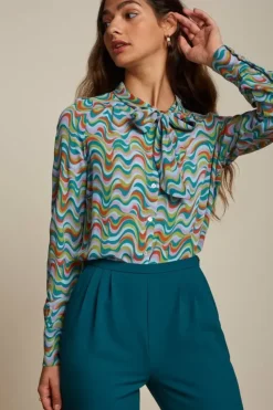 King Louie Blouses<Delia Blouse Funkadelic Bayberry Green