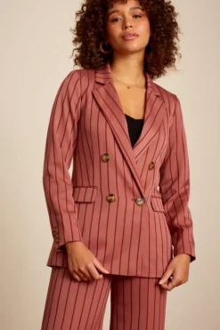 King Louie Jassen & Blazers<Dinah Blazer Cubano Stripe Velvet Pink
