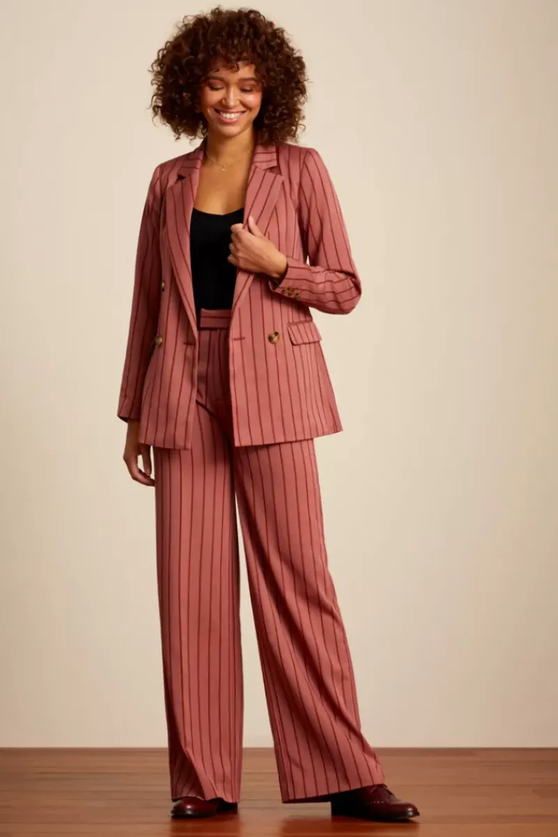 King Louie Jassen & Blazers<Dinah Blazer Cubano Stripe Velvet Pink