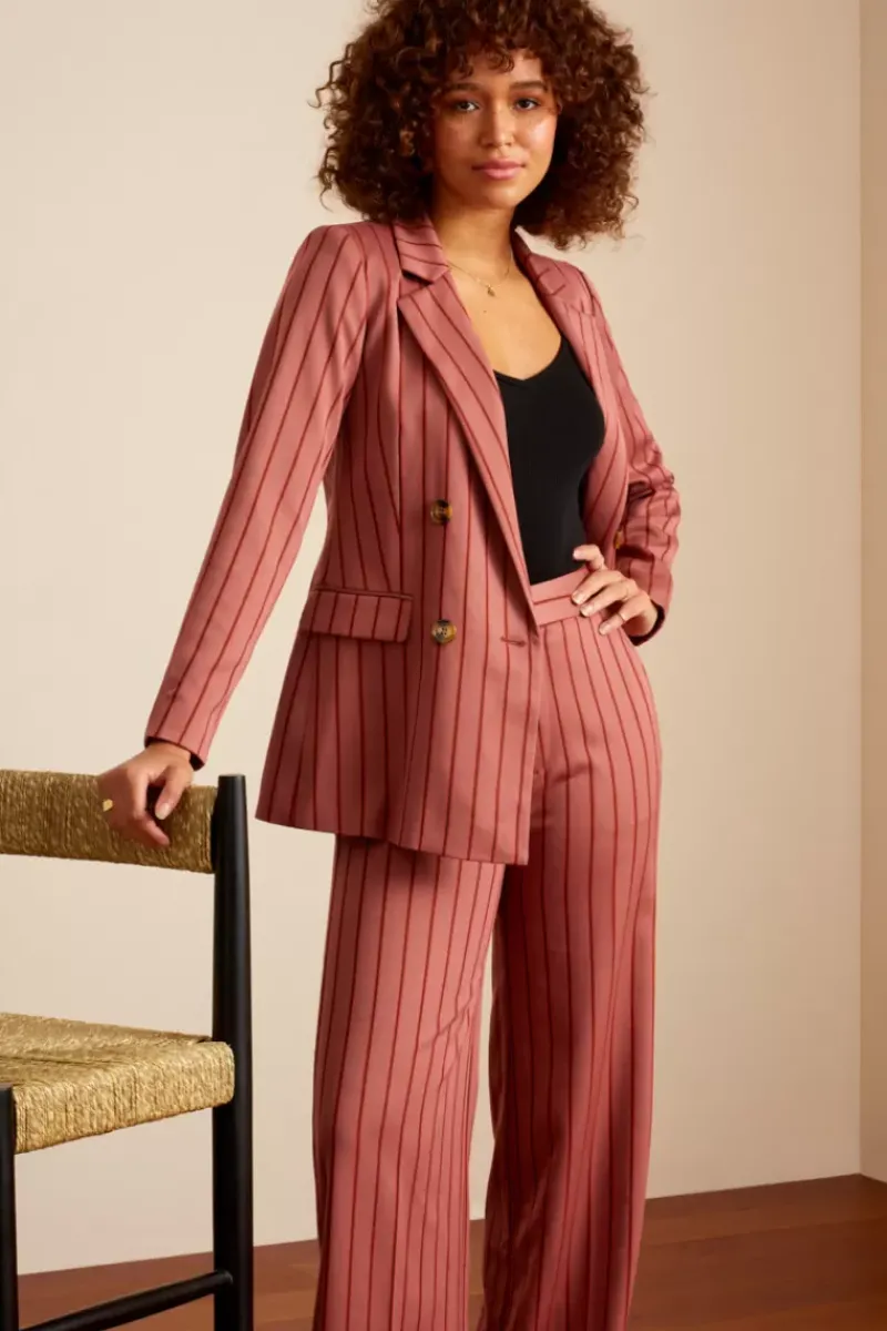 King Louie Jassen & Blazers<Dinah Blazer Cubano Stripe Velvet Pink