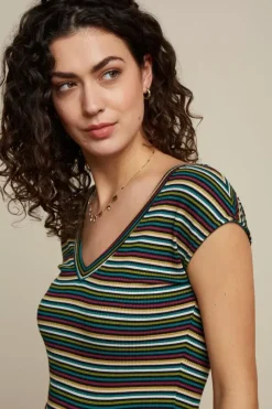 King Louie Tops & Shirts<Double V Top Brunelli Stripe Ponderosa Green