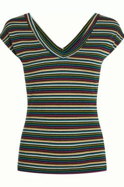 King Louie Tops & Shirts<Double V Top Brunelli Stripe Ponderosa Green