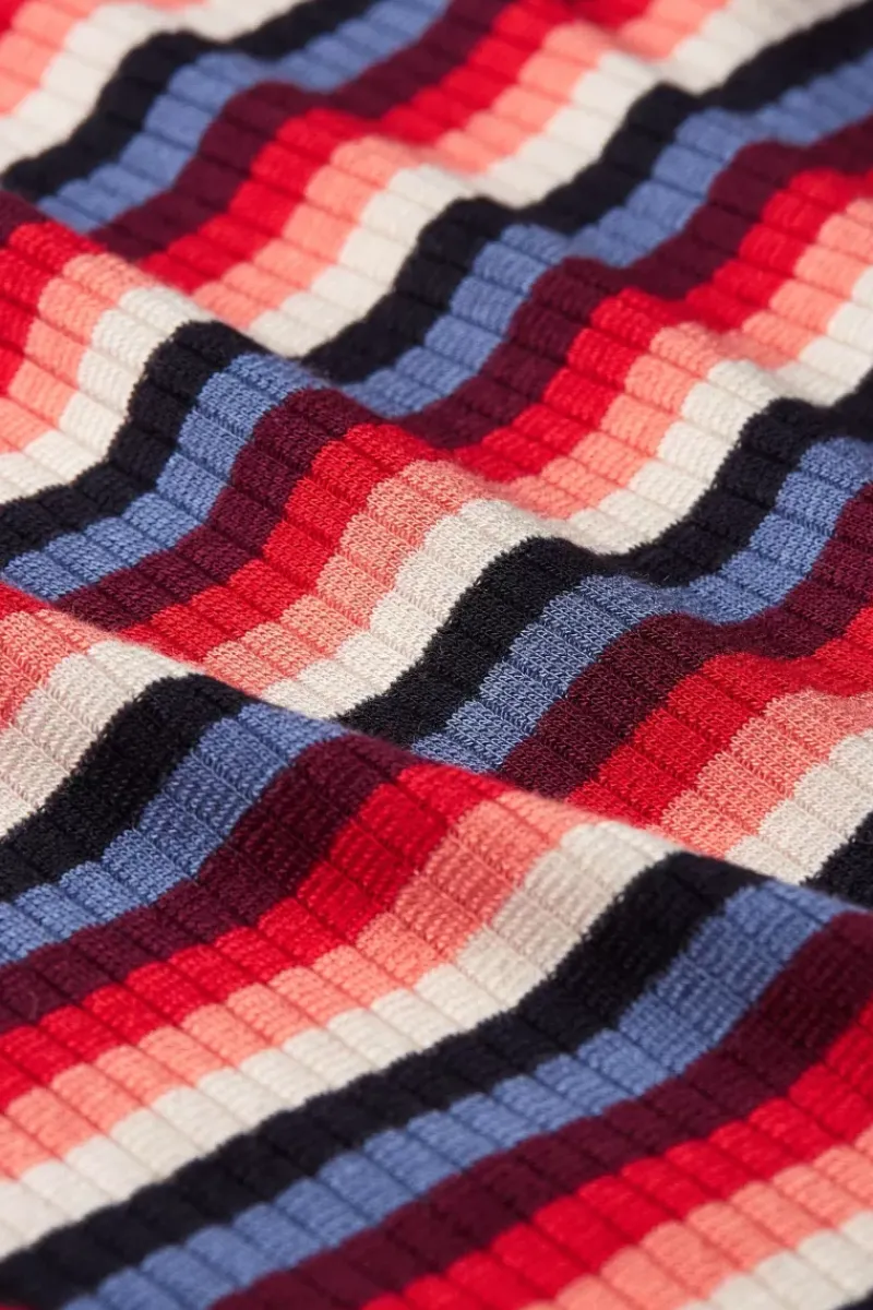 King Louie Tops & Shirts<Double V Top Ocra Stripe Poppy Red