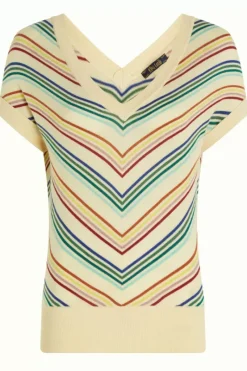 King Louie Tops & Shirts<Double V Top Riera Stripe Cream