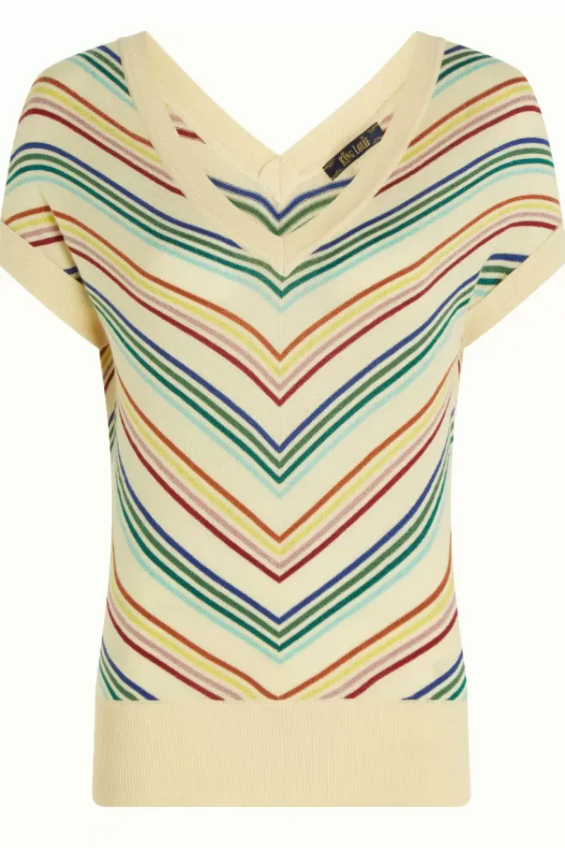 King Louie Tops & Shirts<Double V Top Riera Stripe Cream