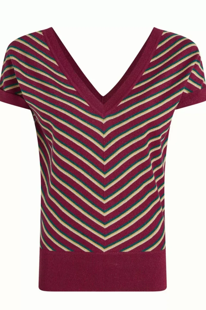 King Louie Tops & Shirts<Double V Top Ruiz Stripe Beaujolais Red