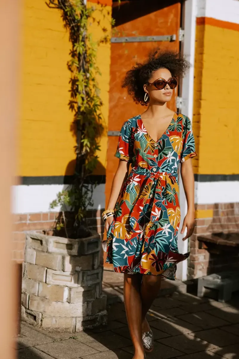 King Louie Jurken<Edie Short Dress Moca Rio Red