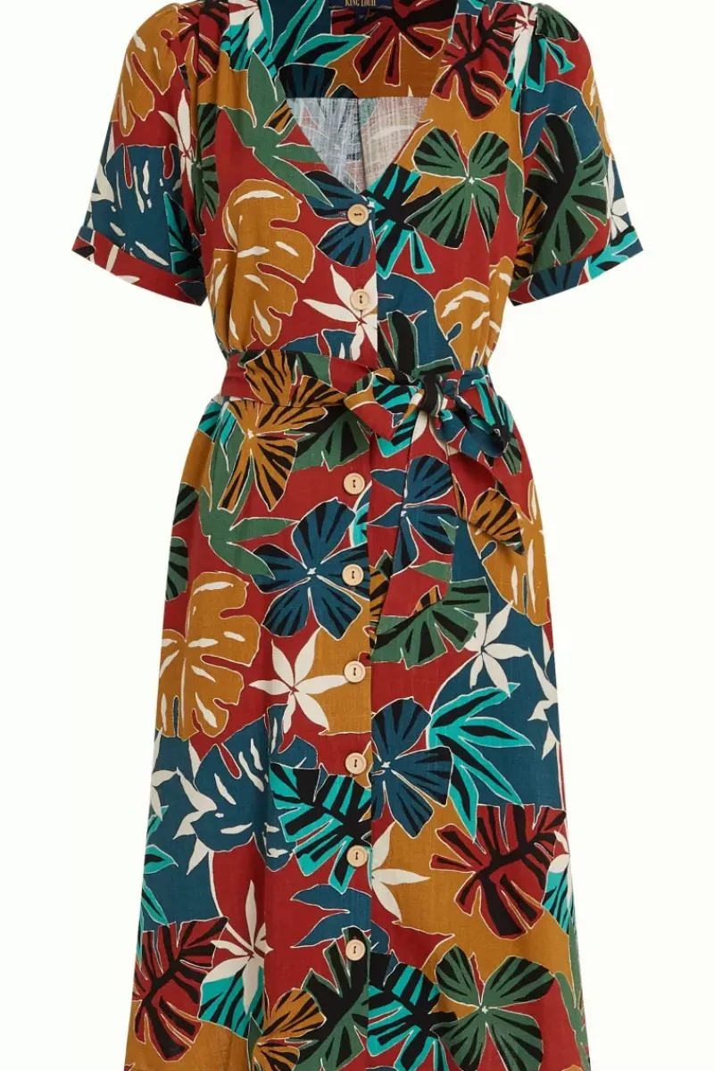 King Louie Jurken<Edie Short Dress Moca Rio Red
