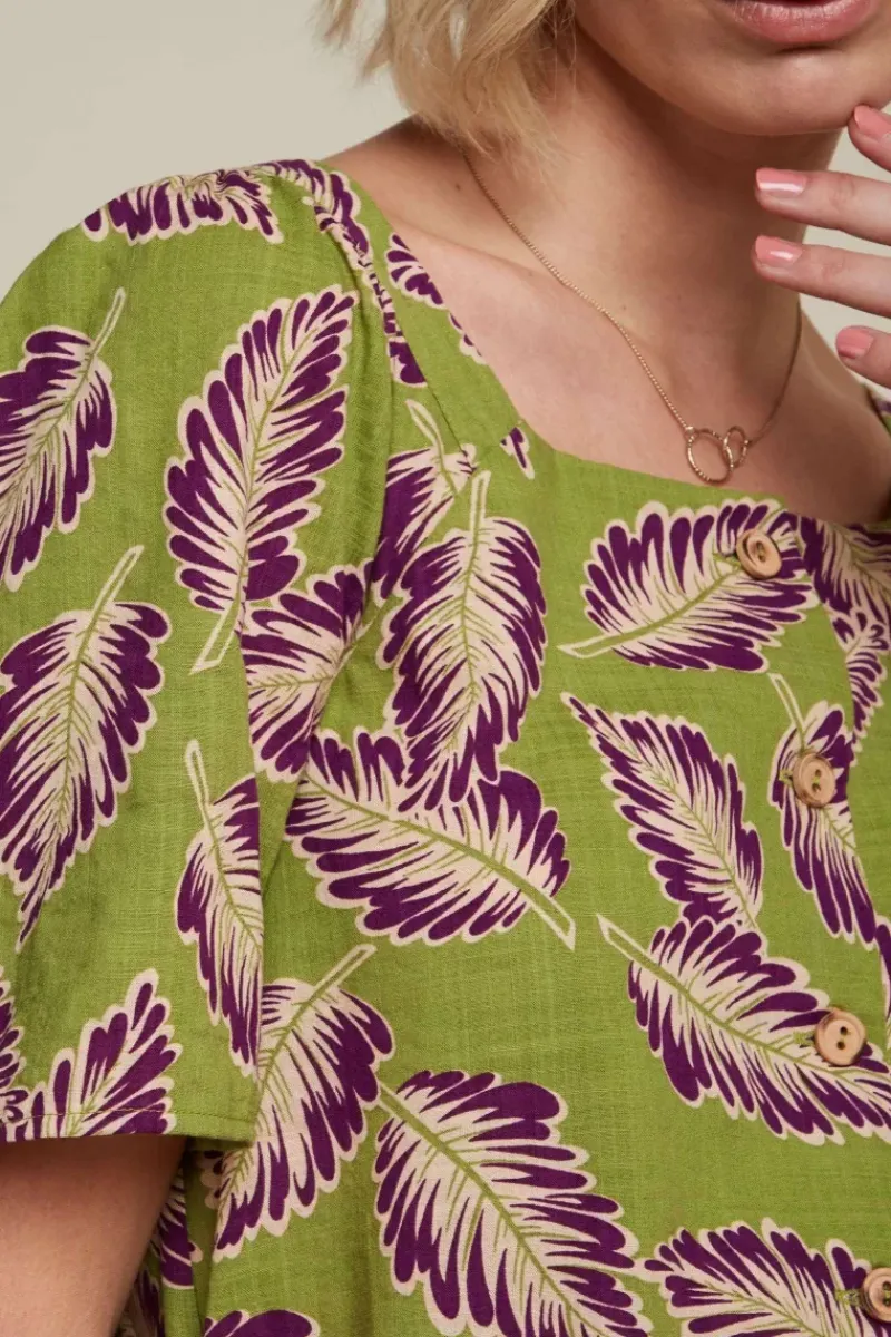 King Louie Blouses<Elienne Blouse Dominica Woodbine Green