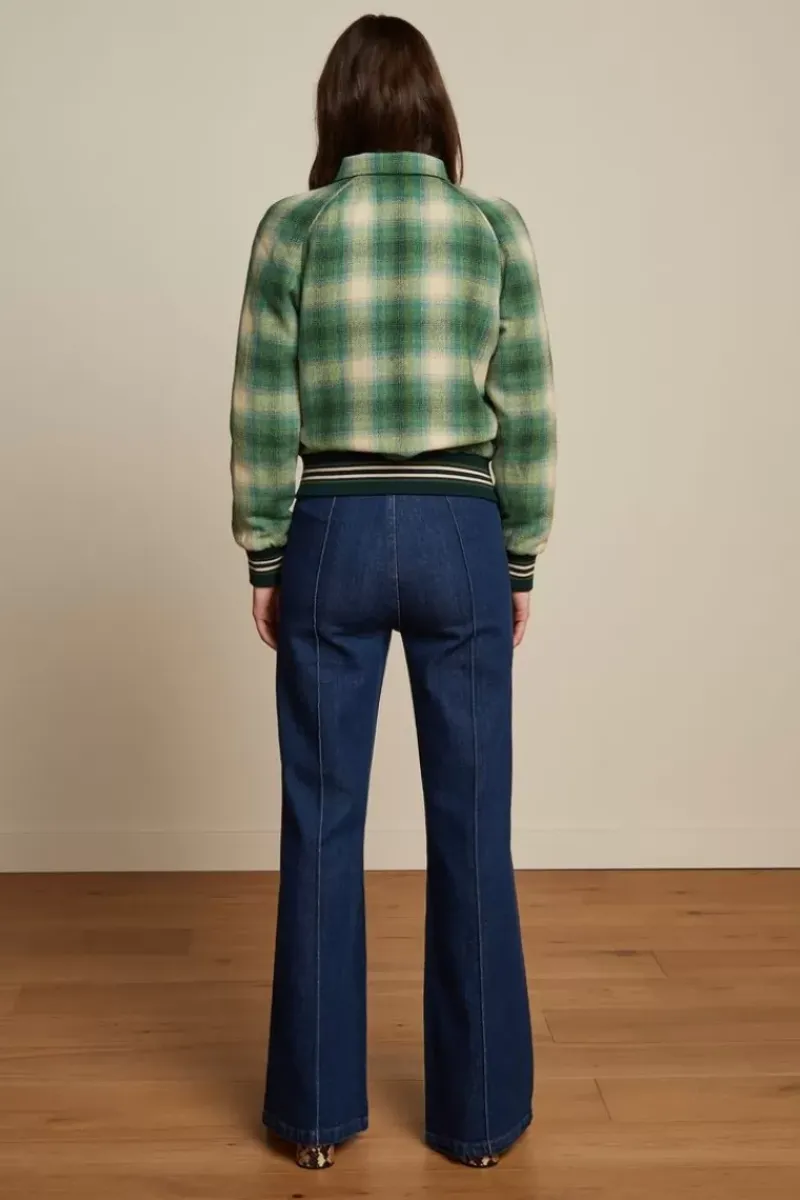 King Louie Jassen & Blazers<Ella Baseball Jacket Cruz Check Pine Green