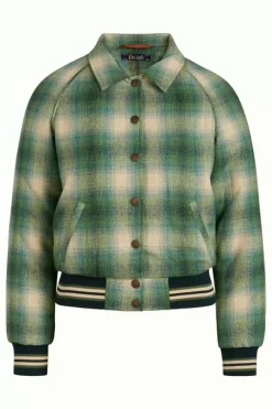 King Louie Jassen & Blazers<Ella Baseball Jacket Cruz Check Pine Green